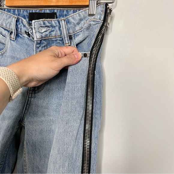 Alexander Wang Womens Size 25 Blue Cult Side Zip Jeans Non Stretch Denim Ankle - Picture 7 of 10